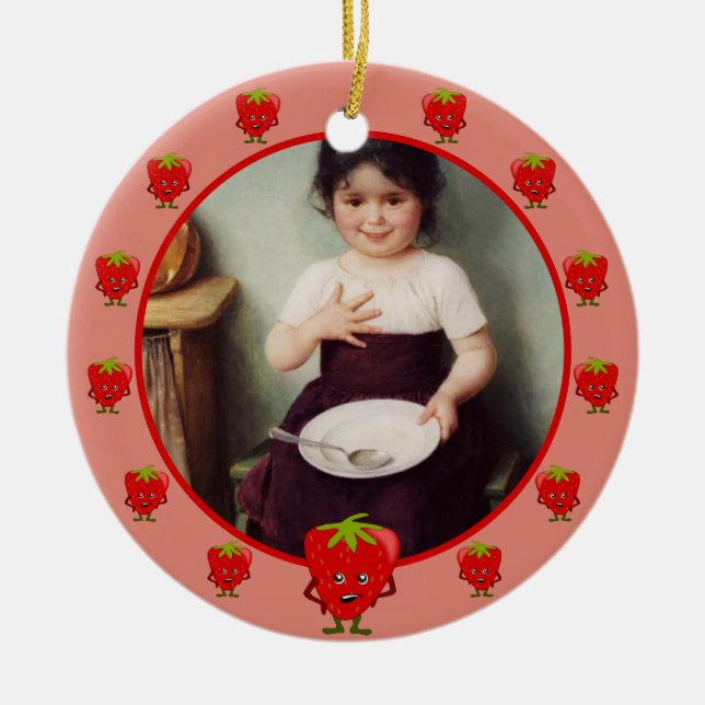 Erdbeeren Lover - Toon Erdbeeren rahmen benutzersp Keramik Ornament (Vorne)