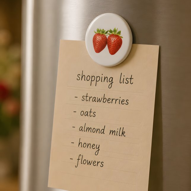 Erdbeeren Magnet (Cute strawberry magnet for cozy kitchens and shopping lists.)