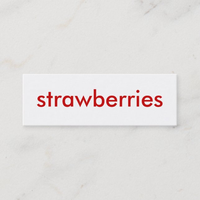 Erdbeeren Mini Visitenkarte (Vorderseite)