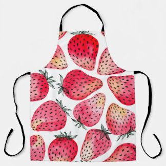 Erdbeeren mit Aquarell und Tinte, nahtlos gestrich Schürze