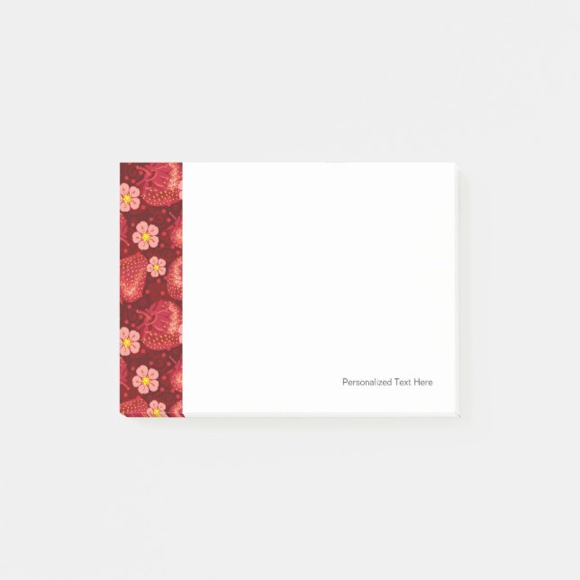 Erdbeeren Muster 2 2 Post-it Klebezettel (Vorderseite)