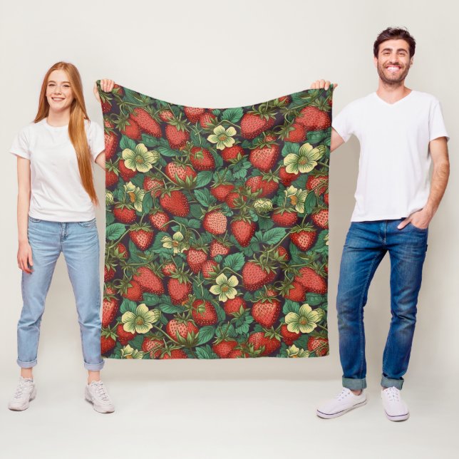 Erdbeeren Muster Fleecedecke (Beispiel)