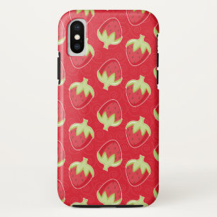 Erdbeeren Muster Handy Case - Rot