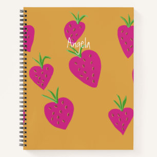 Erdbeeren-Notebook individuell anpassbar Notizbuch