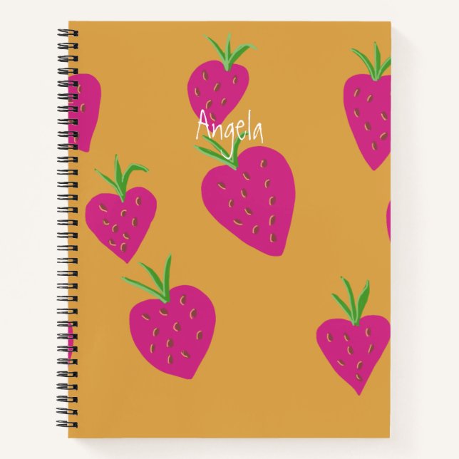 Erdbeeren-Notebook individuell anpassbar Notizbuch (Vorderseite)