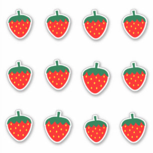 Erdbeeren Obstbauernhof im Sommer Aufkleber