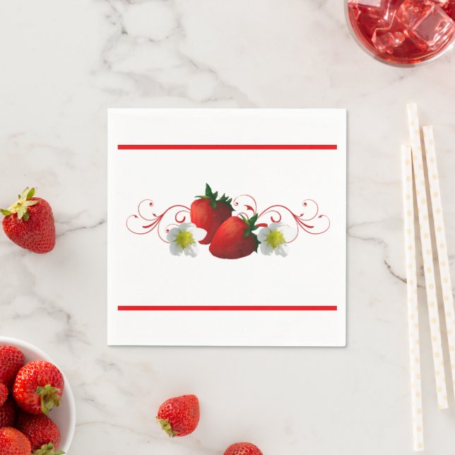 Erdbeeren Paper Napkins Serviette (Beispiel)