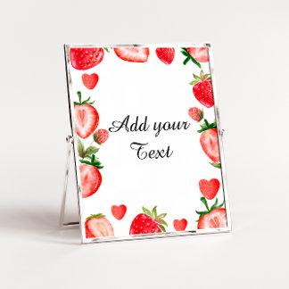 Erdbeeren-Party-Signature-Dekoration | Party Table Poster