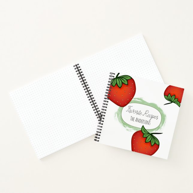 Erdbeeren Personal Kochbuch Rezept Notebook Notizbuch (Innenseite)