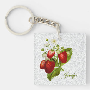 Erdbeeren personalisiertes Schlüsselanhänger