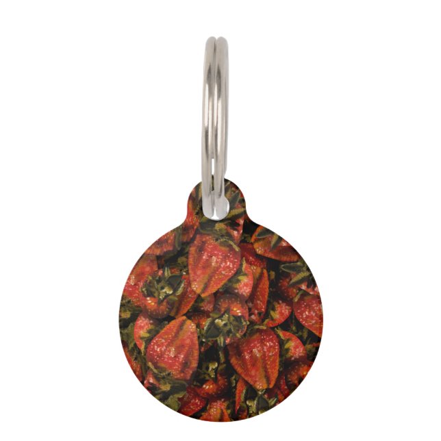 Erdbeeren Pet Tag Haustiermarke (Vorderseite)