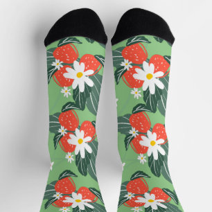Erdbeeren Pflücken Patch Gartenmuster Socken