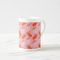 Erdbeeren Pink White Doodle Fruchtmuster