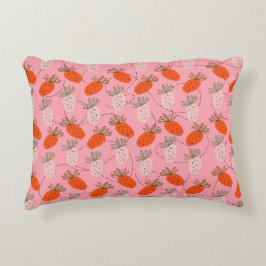 Erdbeeren Pink White Doodle Muster Dekokissen