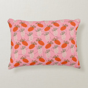 Erdbeeren Pink White Doodle Muster Dekokissen