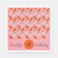 Erdbeeren Pink White Doodle Muster