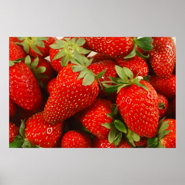Erdbeeren-Poster Poster (Vorne)