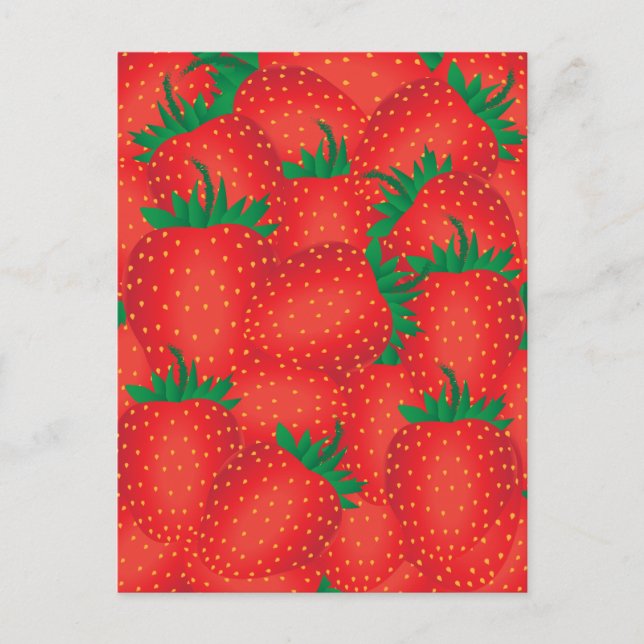 Erdbeeren Postkarte (Vorderseite)
