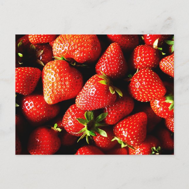 Erdbeeren Postkarte (Vorderseite)