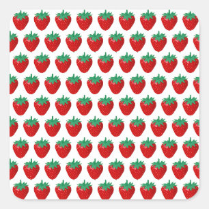 Erdbeeren Quadratischer Aufkleber