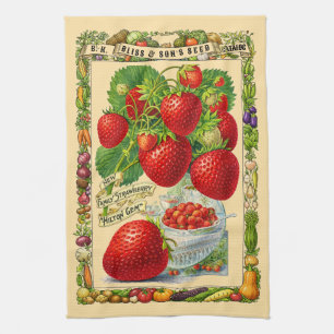 Erdbeeren Retro viktorianische Ära Botanische Kuns Geschirrtuch