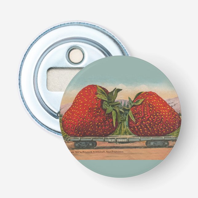 Erdbeeren Riesenalter Fruchtspass Flaschenöffner (Vorderseite)