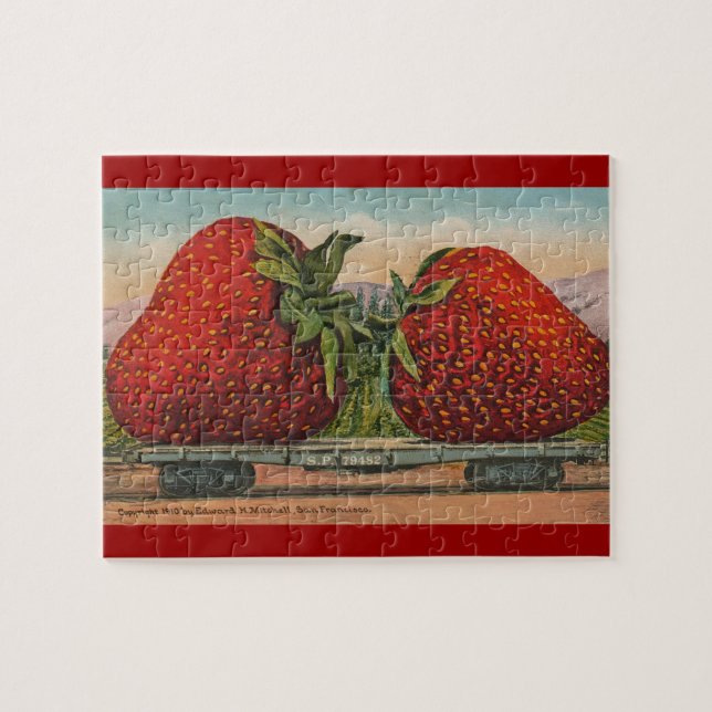 Erdbeeren Riesenalter Fruchtspass Puzzle (Horizontal)
