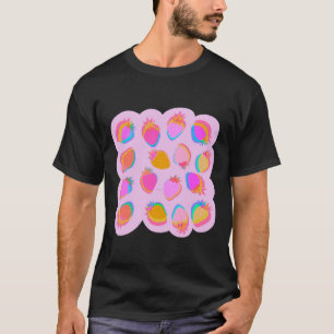 Erdbeeren rosa Aufkleber T-Shirt