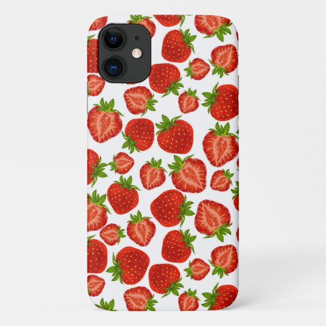 Erdbeeren Rot Muster Case-Mate iPhone Hülle (Rückseite)