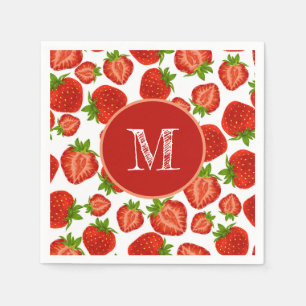 Erdbeeren Rot Muster Serviette
