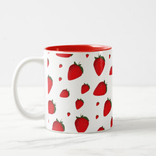 Erdbeeren, Rot-Weißes Fruchtfutter Zweifarbige Tasse
