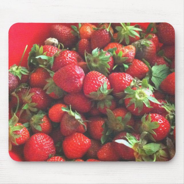 Erdbeeren Rotes Foto Mousepad (Vorne)
