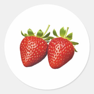 Erdbeeren Runder Aufkleber