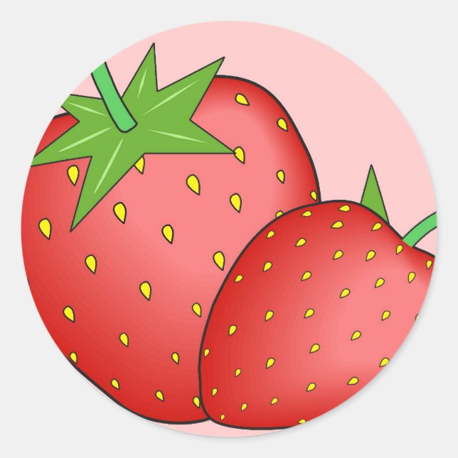 Erdbeeren Runder Aufkleber (Vorderseite)