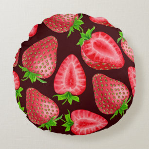 Erdbeeren Rundes Kissen