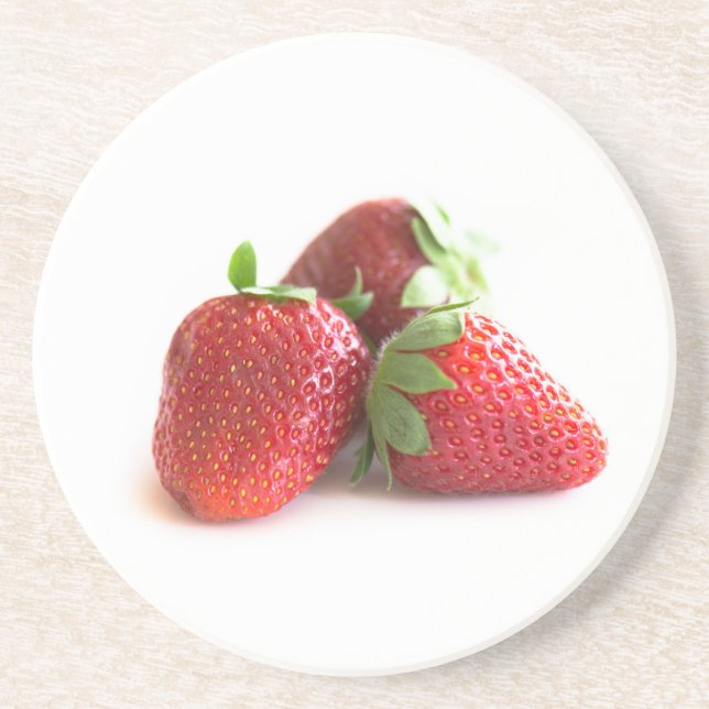 Erdbeeren Sandstein Untersetzer (Vorne)