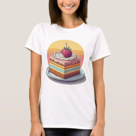 Erdbeeren Schicht Kuchen Deluxe T-Shirt