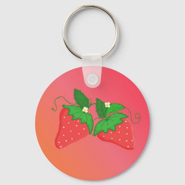 Erdbeeren Schlüsselanhänger (Vorderseite)