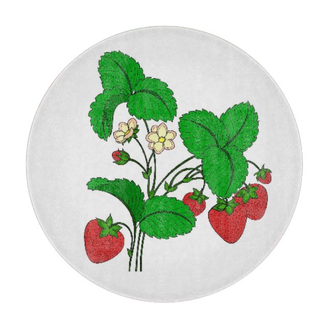 Erdbeeren Schneidebrett (Vorderseite)