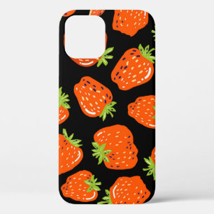 Erdbeeren Schwarz: Vintage Nahtlose Textur Case-Mate iPhone Hülle