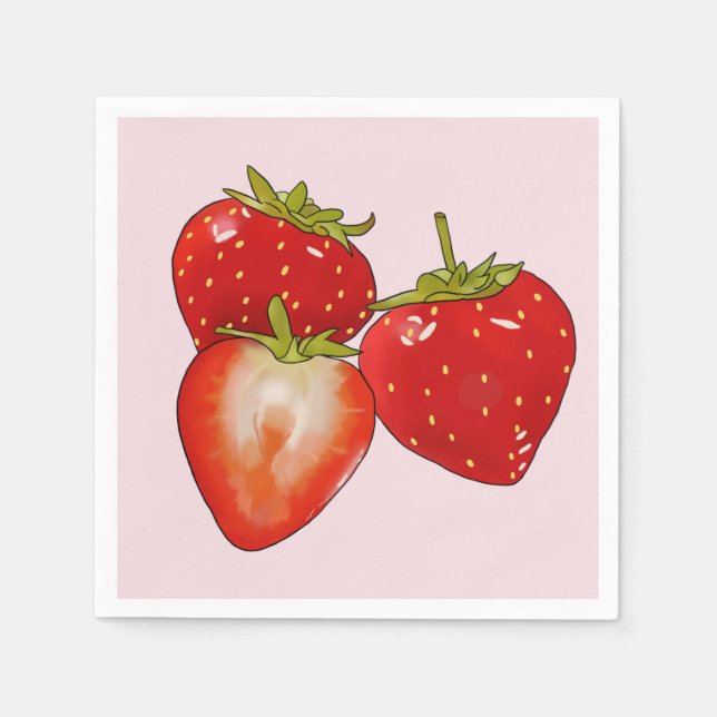 Erdbeeren Serviette (Vorderseite)