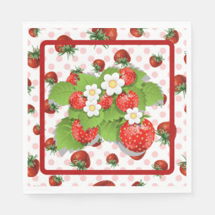 Erdbeeren Serviette
