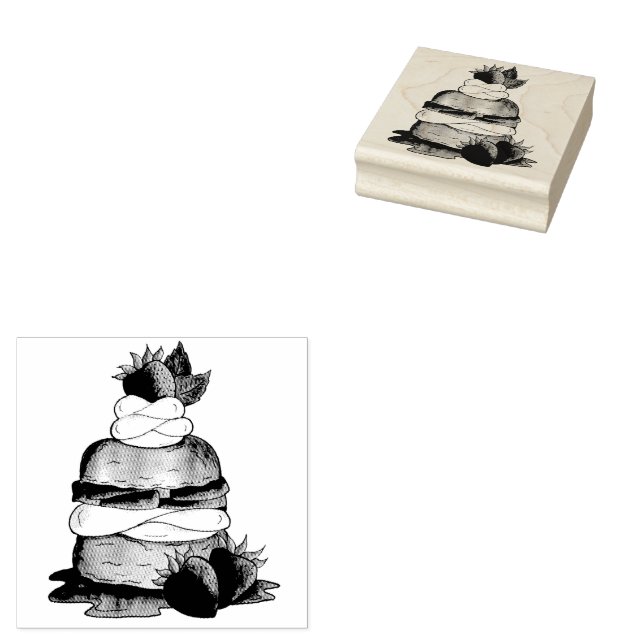 Erdbeeren Shortcake Cake Dessert Erdbeeren Gummistempel (Stempel)