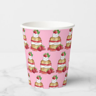 Erdbeeren Shortcake Cake Dessert Erdbeeren Pappbecher