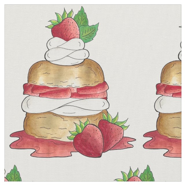 Erdbeeren Shortcake Cake Dessert Erdbeeren Stoff (Nahaufnahme)