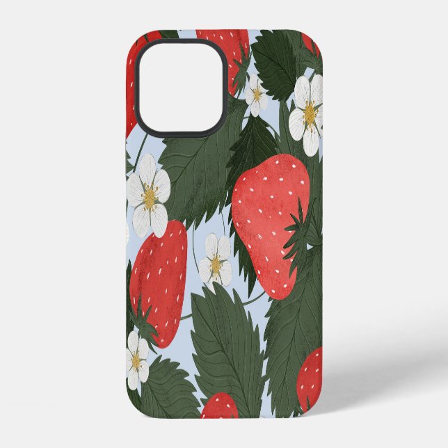 Erdbeeren: Sommerfrucht Musterdesign. iPhone Hülle (Rückseite)
