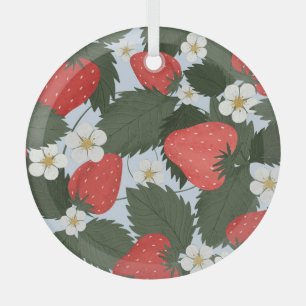 Erdbeeren: Sommerfrucht Musterdesign. Ornament Aus Glas