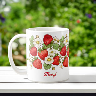 Erdbeeren Sommerfrüchte, kundenspezifische Bezeich Kaffeetasse