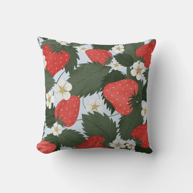 Erdbeeren: Sommerkulturdesign. Kissen (Vorderseite)