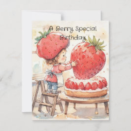 Erdbeeren Spezielle Geburtstags-Digital-Download Einladung